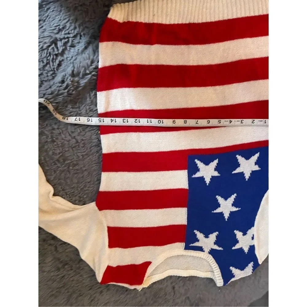 American flag themed sweater xs‎